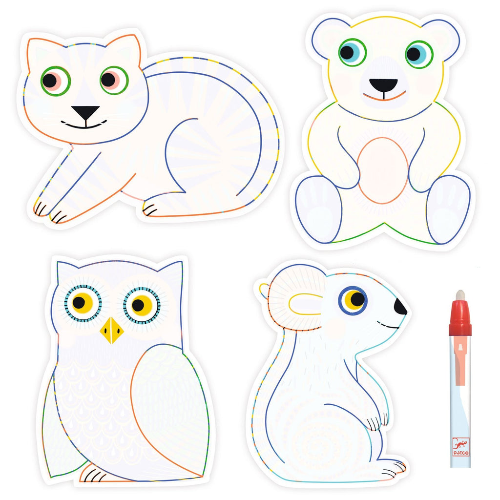 Kleuren met water - Animalo - Ma - Kleuren en tekenen Djeco - In den Olifant