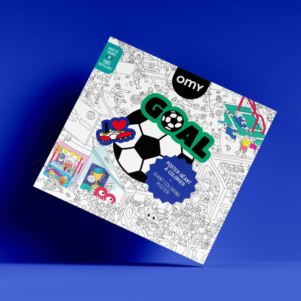 Kleurposter Football / Goal - Kleuren en tekenen Omy - In den Olifant