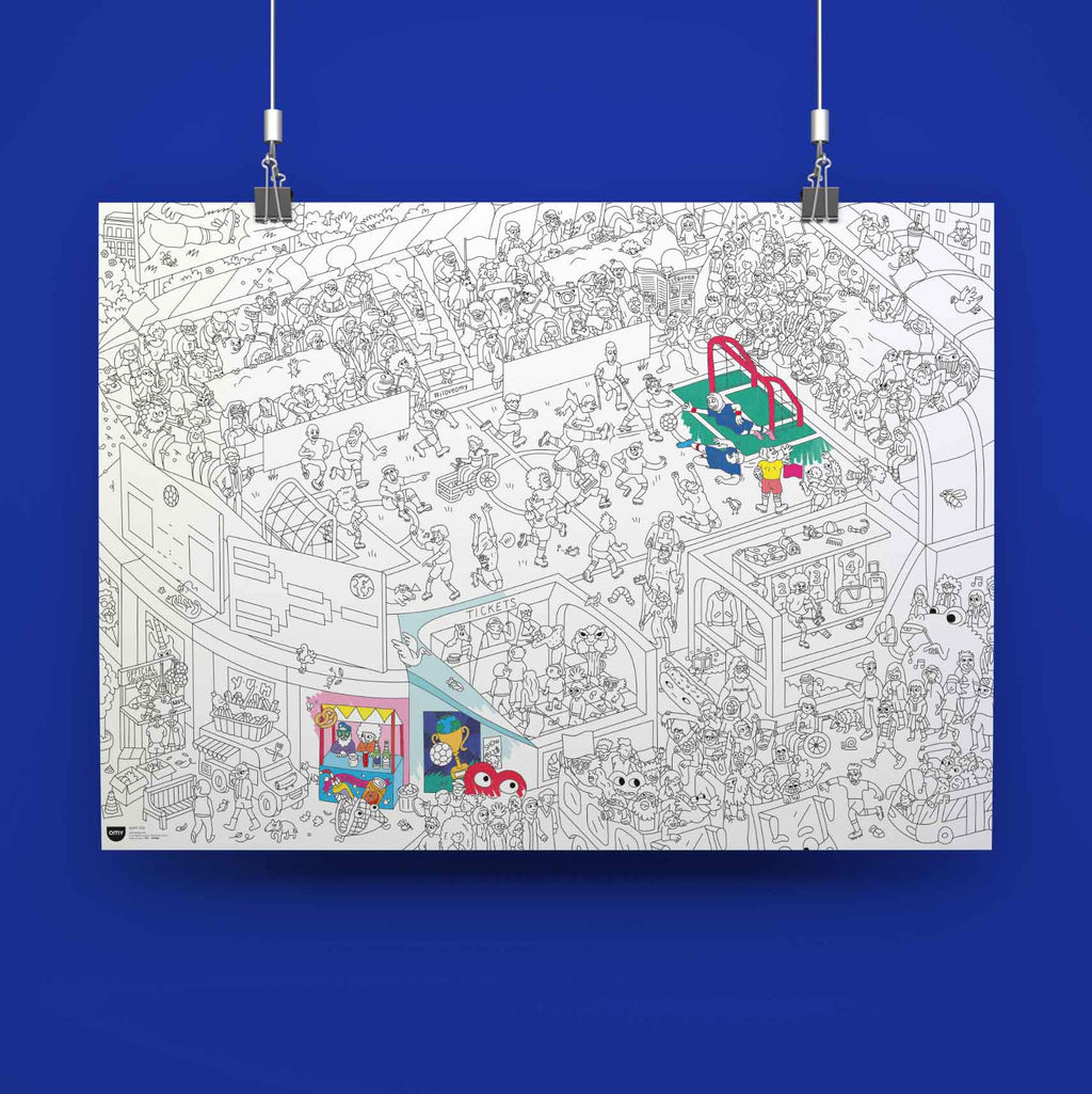 Kleurposter Football / Goal - Kleuren en tekenen Omy - In den Olifant