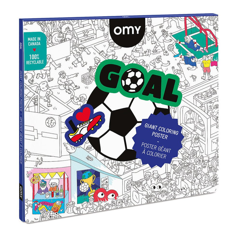 Kleurposter Football / Goal - Kleuren en tekenen Omy - In den Olifant