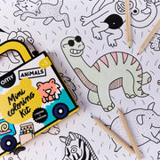 Kleurset Mini Coloring Pocket Animals - kleurplaat + 4 wasco's - Kleuren en tekenen Omy - In den Olifant