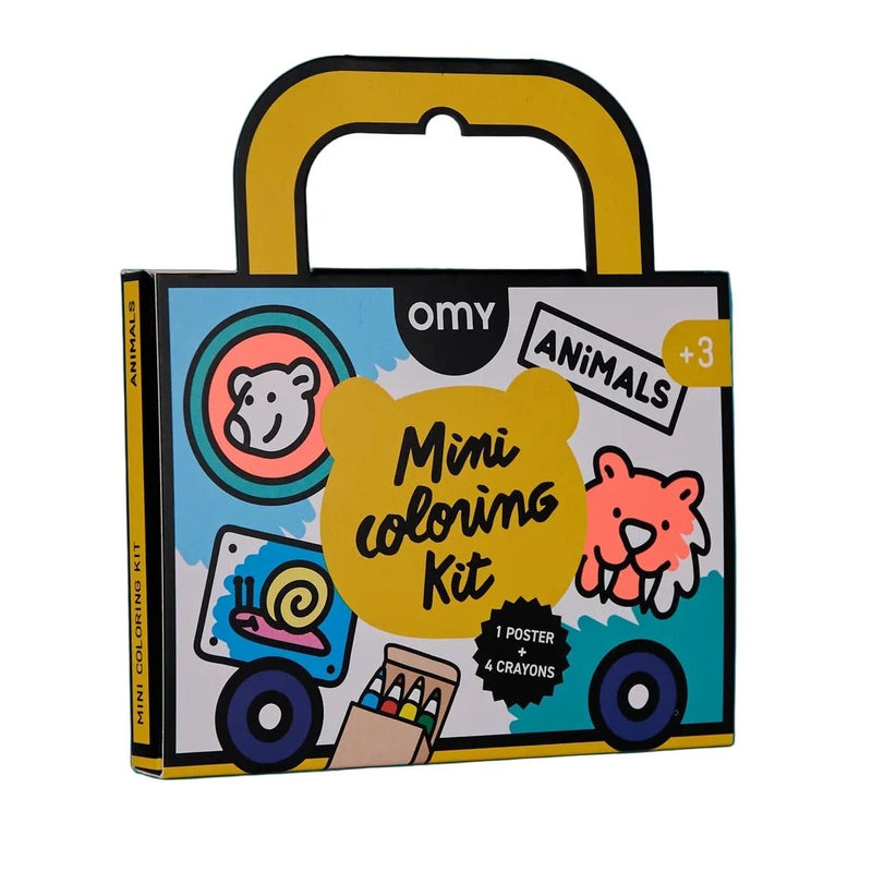 Kleurset Mini Coloring Pocket Animals - kleurplaat + 4 wasco's - Kleuren en tekenen Omy - In den Olifant