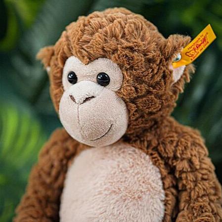 Knuffel Aap Soft Cuddly Friends Bodo monkey light brown - 30 cm - Wilde dieren Steiff - In den Olifant