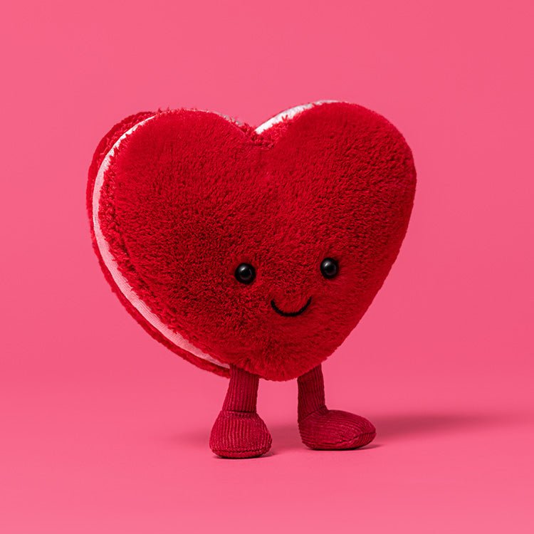 Knuffel Amuseables Arlette Heart Macaron Red - 13 cm - Fantasieknuffels Jellycat - In den Olifant