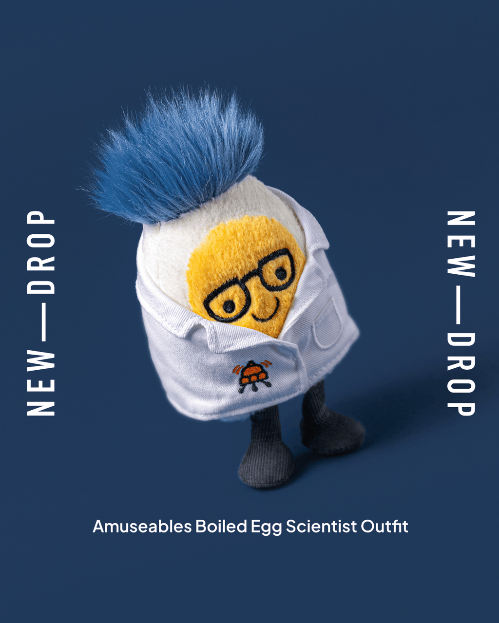 Knuffel Amuseables Boiled Egg Scientist Outfit - 14 cm - Fantasieknuffels Jellycat - In den Olifant