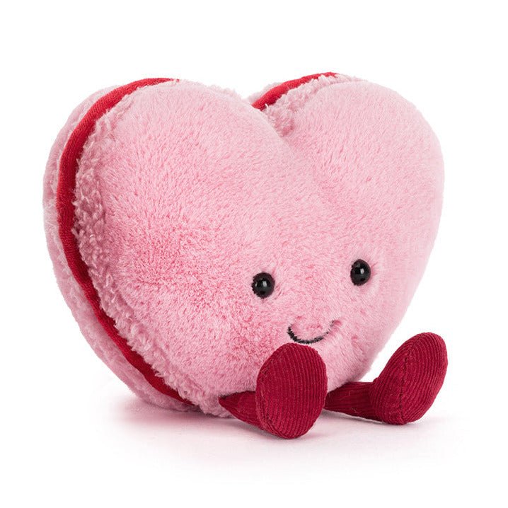 Knuffel Amuseables Colette Heart Macaron Pink - 13 cm - Fantasieknuffels Jellycat - In den Olifant