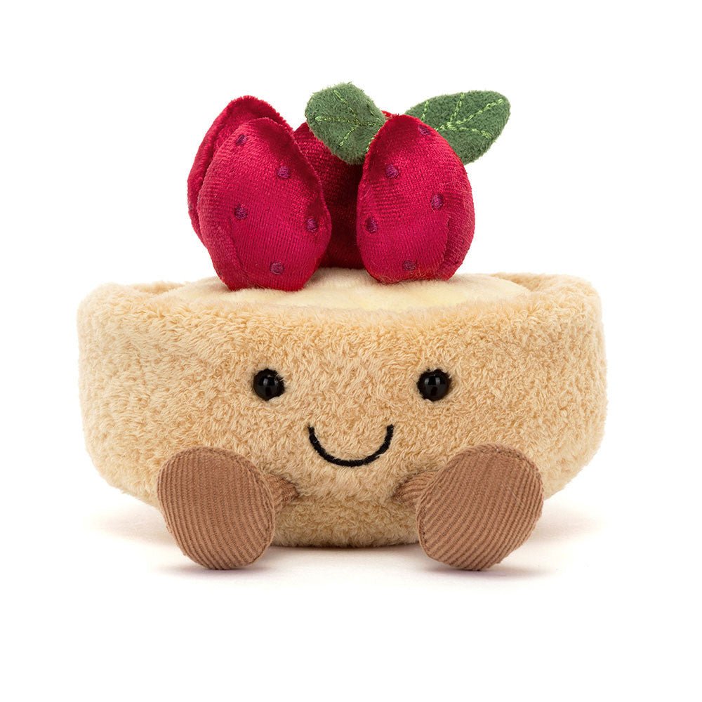 Knuffel Amuseables Fleurette Tarte Aux Fraises - 11 cm - Groenten, fruit en ander lekkers Jellycat - In den Olifant