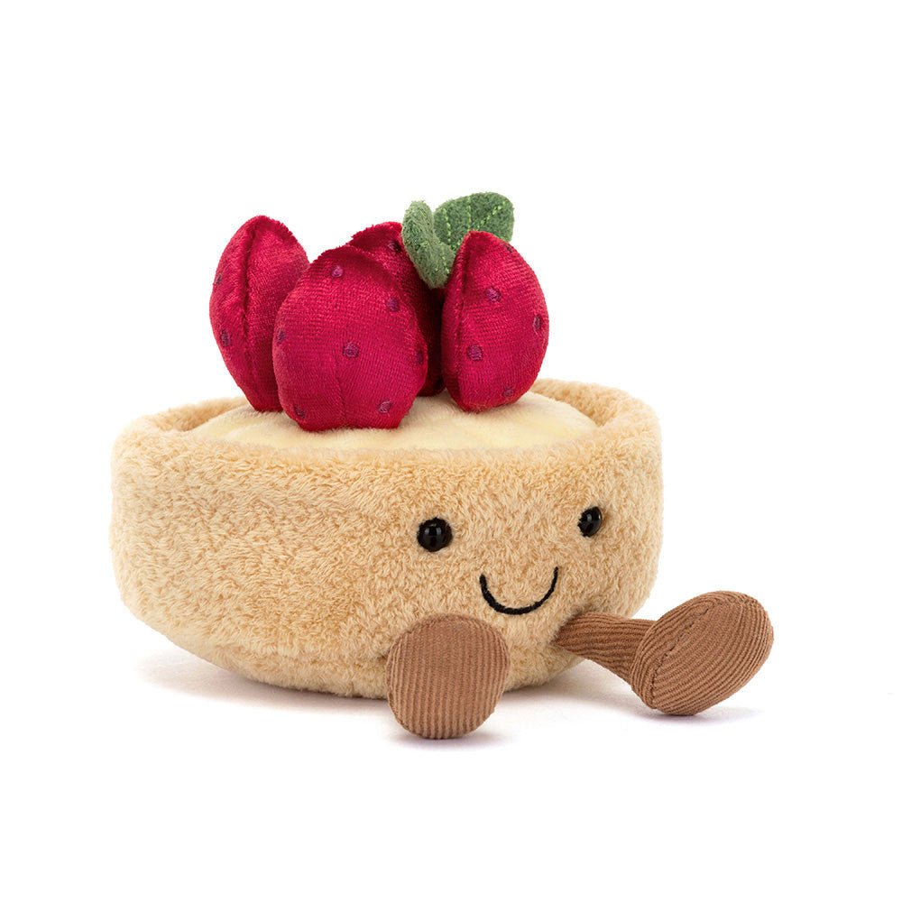 Knuffel Amuseables Fleurette Tarte Aux Fraises - 11 cm - Groenten, fruit en ander lekkers Jellycat - In den Olifant