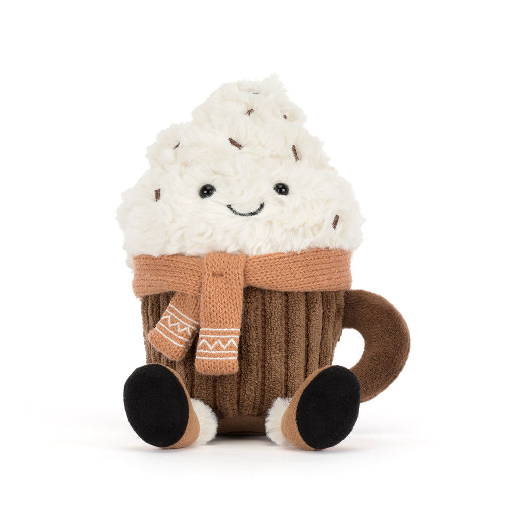 Knuffel Amuseables Scarffles Hot Chocolate - 19 cm - Groenten, fruit en ander lekkers Jellycat - In den Olifant