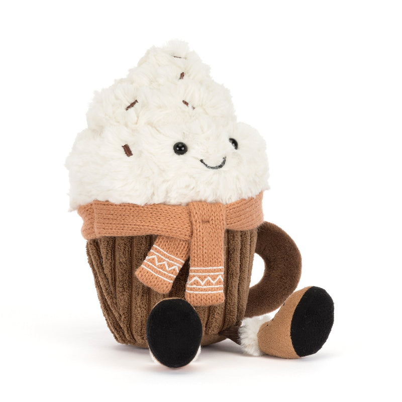 Knuffel Amuseables Scarffles Hot Chocolate - 19 cm - Groenten, fruit en ander lekkers Jellycat - In den Olifant