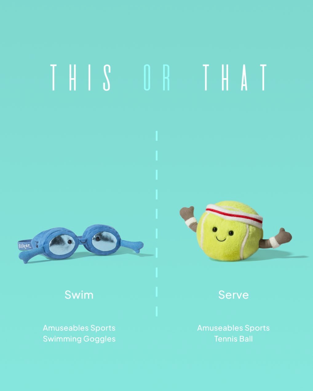 jellycat goggles Jellycat Cuddly Amuseables Sports Swimming Goggles