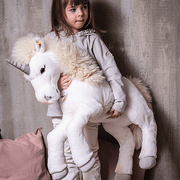 Knuffel Eenhoorn Starly Schlenker - Wit Liggend - 70 Cm - XL Knuffels Steiff - In den Olifant