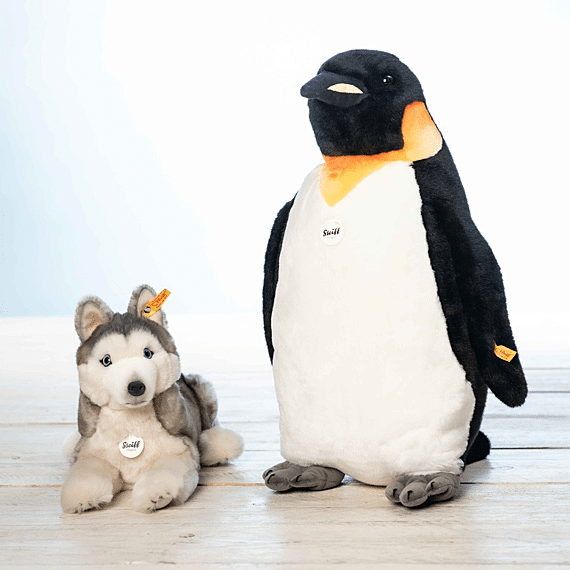 Knuffel Hond Bernie Husky White - 33 cm - Wilde dieren Steiff - In den Olifant