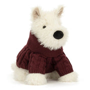 Knuffel Hond Munro Scottie Dog Winter Jumper Outfit - 25 cm - Huisdieren Jellycat - In den Olifant