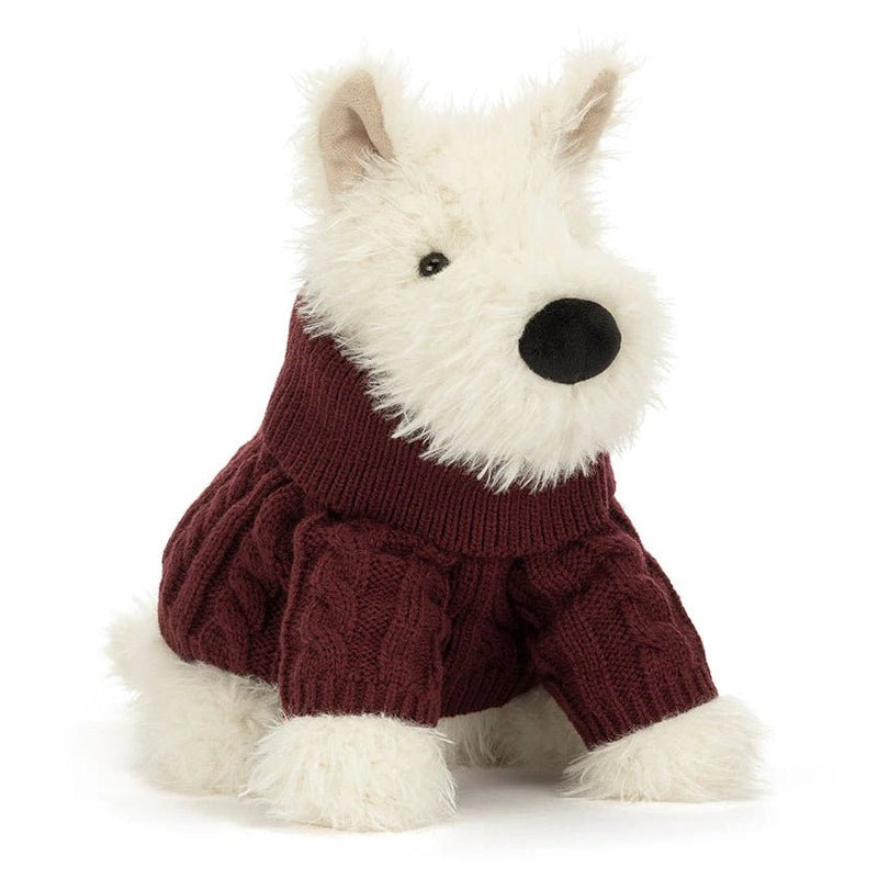 Knuffel Hond Munro Scottie Dog Winter Jumper Outfit - 25 cm - Huisdieren Jellycat - In den Olifant
