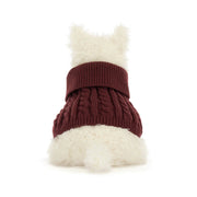 Knuffel Hond Munro Scottie Dog Winter Jumper Outfit - 25 cm - Huisdieren Jellycat - In den Olifant