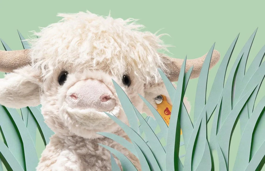Knuffel hooglandkoe Harper - 24 cm - Boerderijdieren Steiff - In den Olifant