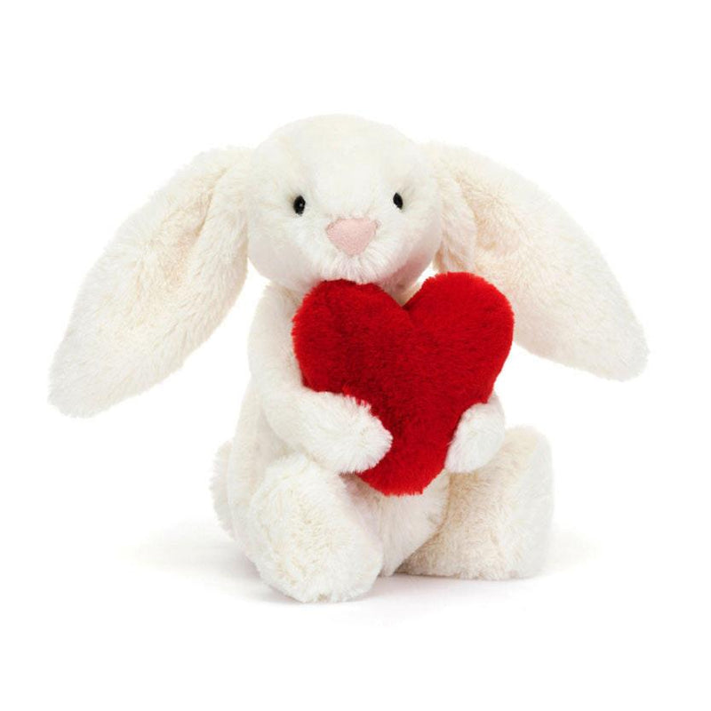 Knuffel Konijn Bashful Red Love Heart Bunny Little - 15 cm - Konijnen Jellycat - In den Olifant