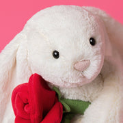 Knuffel Konijn Cream Bunny with Rose - 31 cm - Konijnen Jellycat - In den Olifant