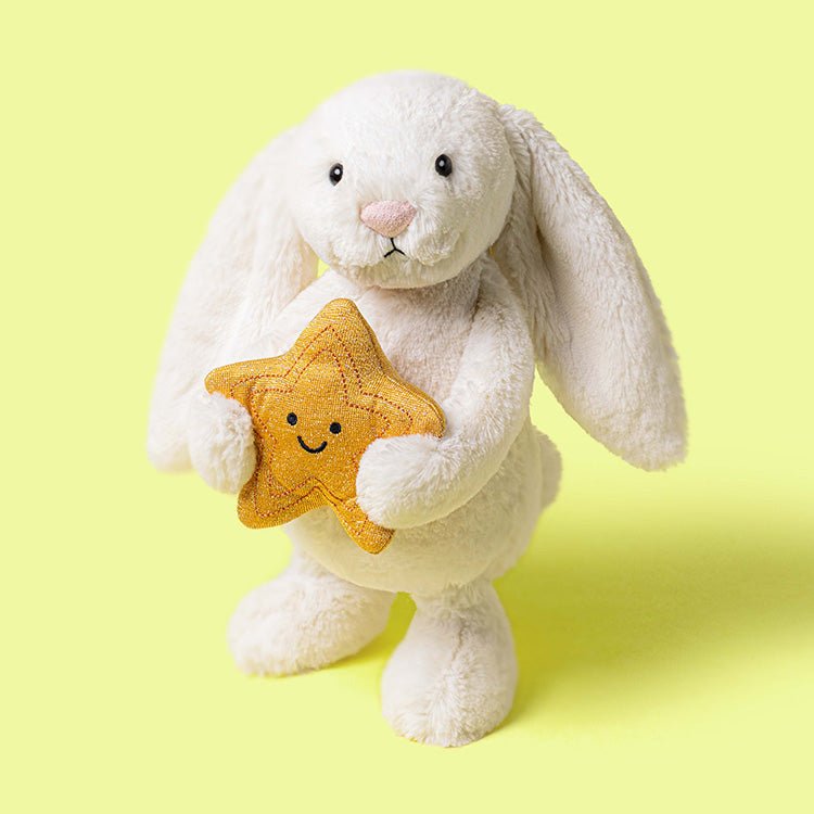 Knuffel Konijn Cream Bunny with Star - 31 cm - Konijnen Jellycat - In den Olifant