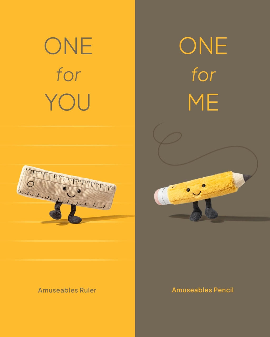 Knuffel Meetlat Ruler - 20 cm - Fantasieknuffels Jellycat - In den Olifant