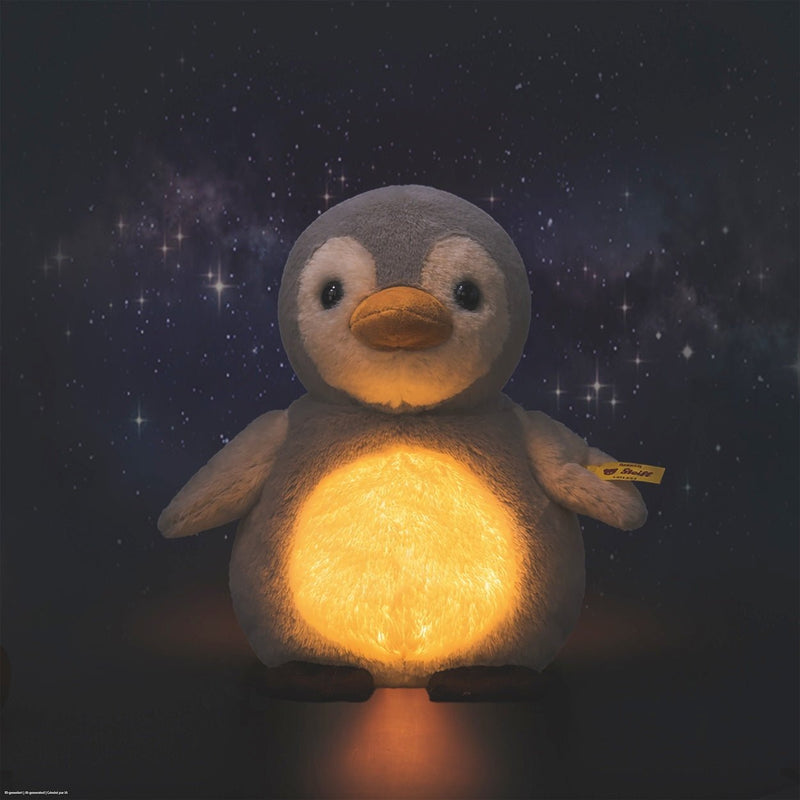 Knuffel met nachtlampje Lio Penguin Grey/White - 22 cm - Wilde dieren Steiff - In den Olifant