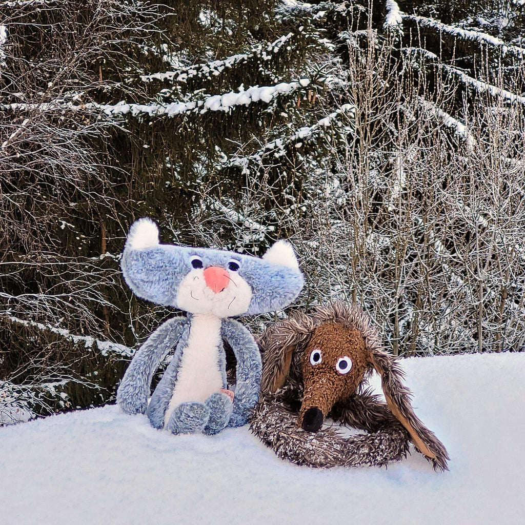 Knuffel Platte Kat - 37 cm - Boerderijdieren Moulin Roty - In den Olifant