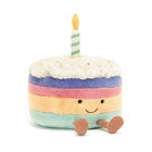 Knuffel Taart Amuseables Rainbow Birthday Cake Medium - 15 cm - Groenten, fruit en ander lekkers Jellycat - In den Olifant