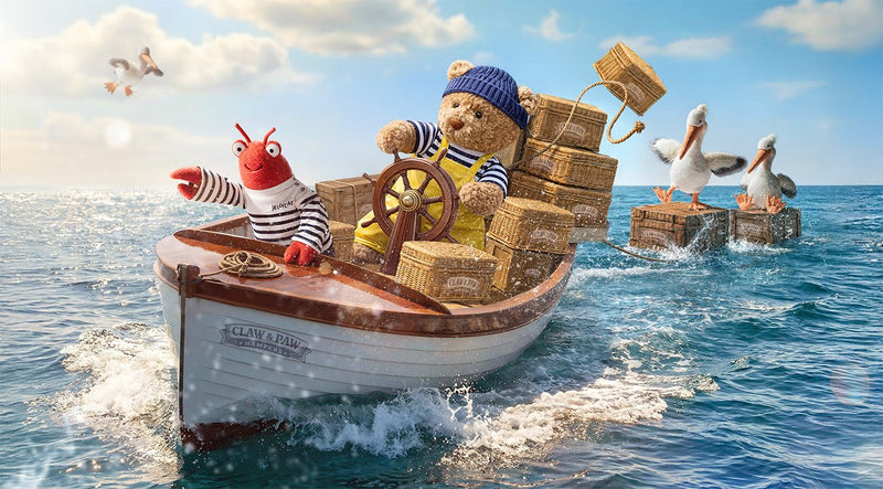 Knuffelbeer Bartholomew Bear Seafarer Outfit - 26 cm - Knuffelberen Jellycat - In den Olifant