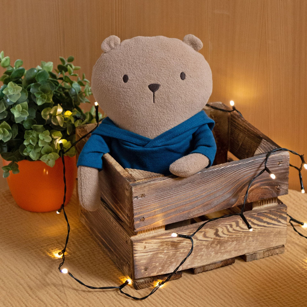 Knuffelbeer Cuddly Friend Mister O'Lui Blue Hoodie - 34 cm - Knuffelberen Sigikid - In den Olifant