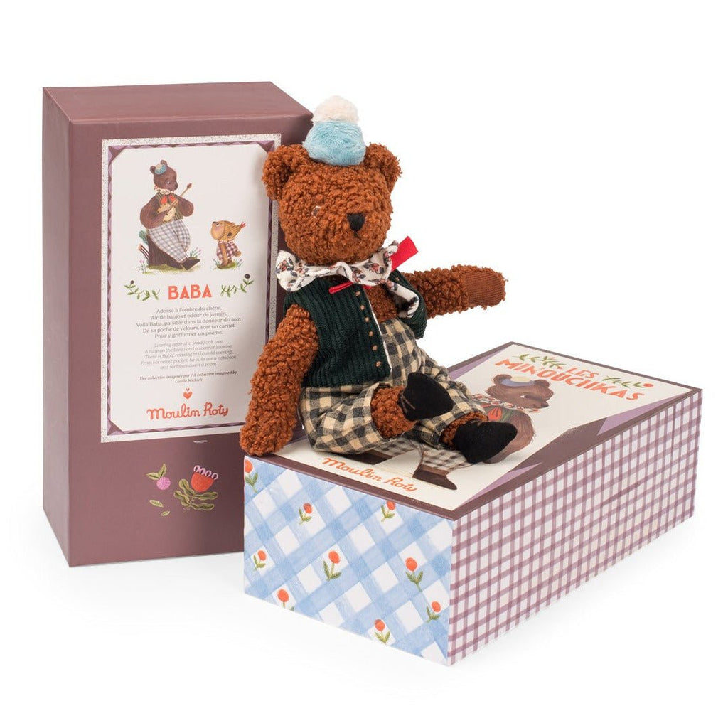 Knuffelbeertje Baba de grote beer - Les Minouchkas - Knuffelberen Moulin Roty - In den Olifant