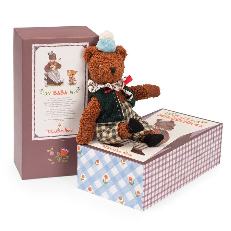 Knuffelbeertje Baba de grote beer - Les Minouchkas - Knuffelberen Moulin Roty - In den Olifant