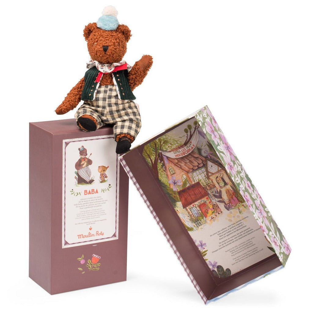 Knuffelbeertje Baba de grote beer - Les Minouchkas - Knuffelberen Moulin Roty - In den Olifant