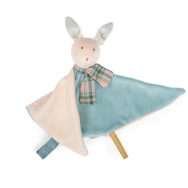 Knuffeldoek Konijn Blauw - La petite école de danse - Knuffeldoekjes Moulin Roty - In den Olifant