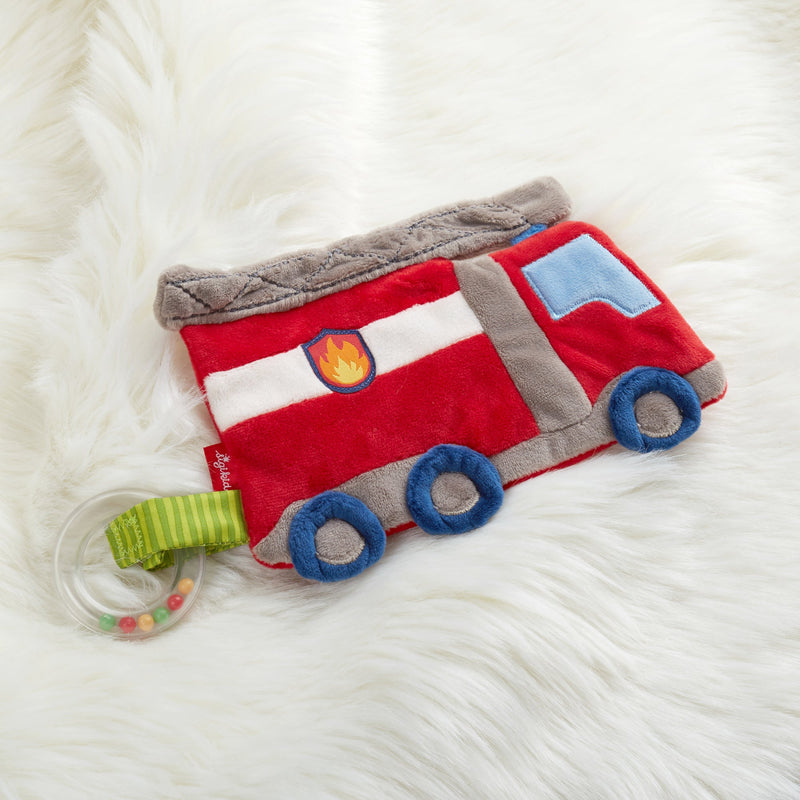 Knuffeldoekje met knisperfolie en bijtring - Brandweerwagen - Activiteitenspeelgoed Sigikid - In den Olifant