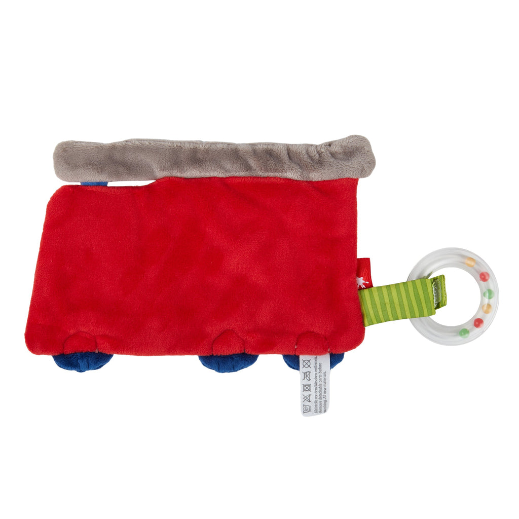 Knuffeldoekje met knisperfolie en bijtring - Brandweerwagen - Activiteitenspeelgoed Sigikid - In den Olifant