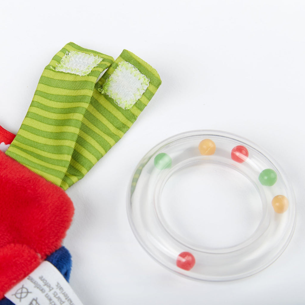 Knuffeldoekje met knisperfolie en bijtring - Brandweerwagen - Activiteitenspeelgoed Sigikid - In den Olifant