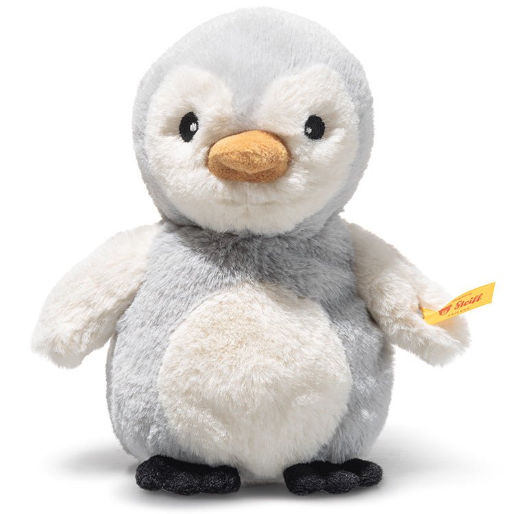 Knuffelrammelaar Lio Penguin Rattle Grey/White - 14 cm - Rammelaars Steiff - In den Olifant
