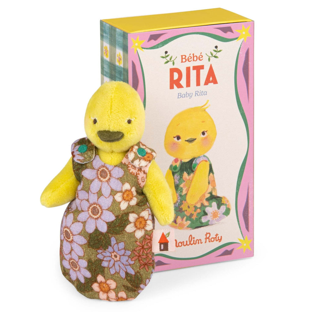 Knuffeltje Baby Rita de eend - Les Minouchkas - Boerderijdieren Moulin Roty - In den Olifant