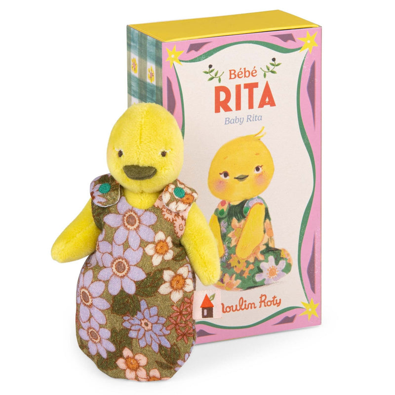 Knuffeltje Baby Rita de eend - Les Minouchkas - Boerderijdieren Moulin Roty - In den Olifant
