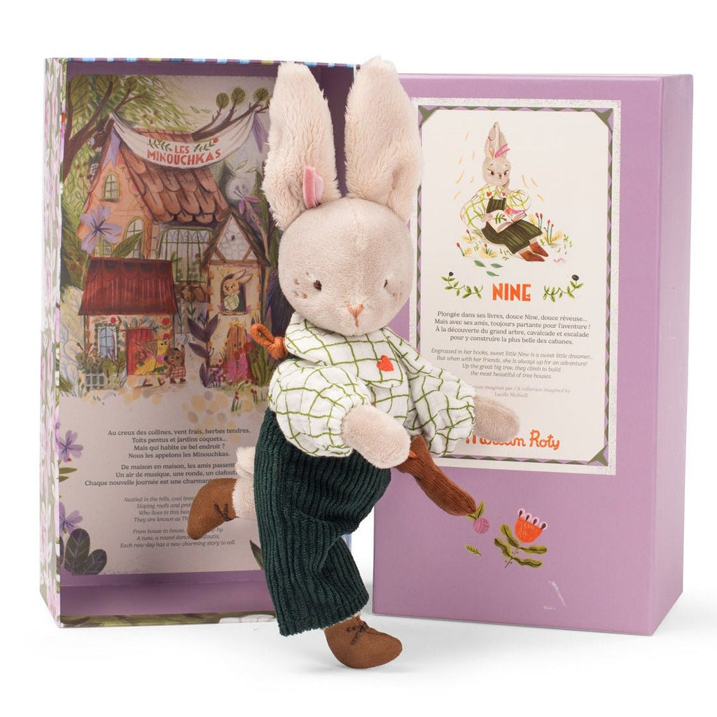 Knuffeltje Nine het konijn Les Minouchkas - Konijnen Moulin Roty - In den Olifant