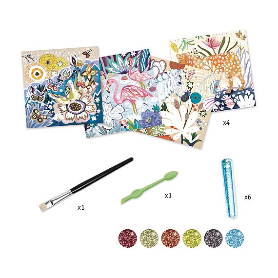 Knutselen - Glitter - Tropisch - Knutselsets Djeco - In den Olifant