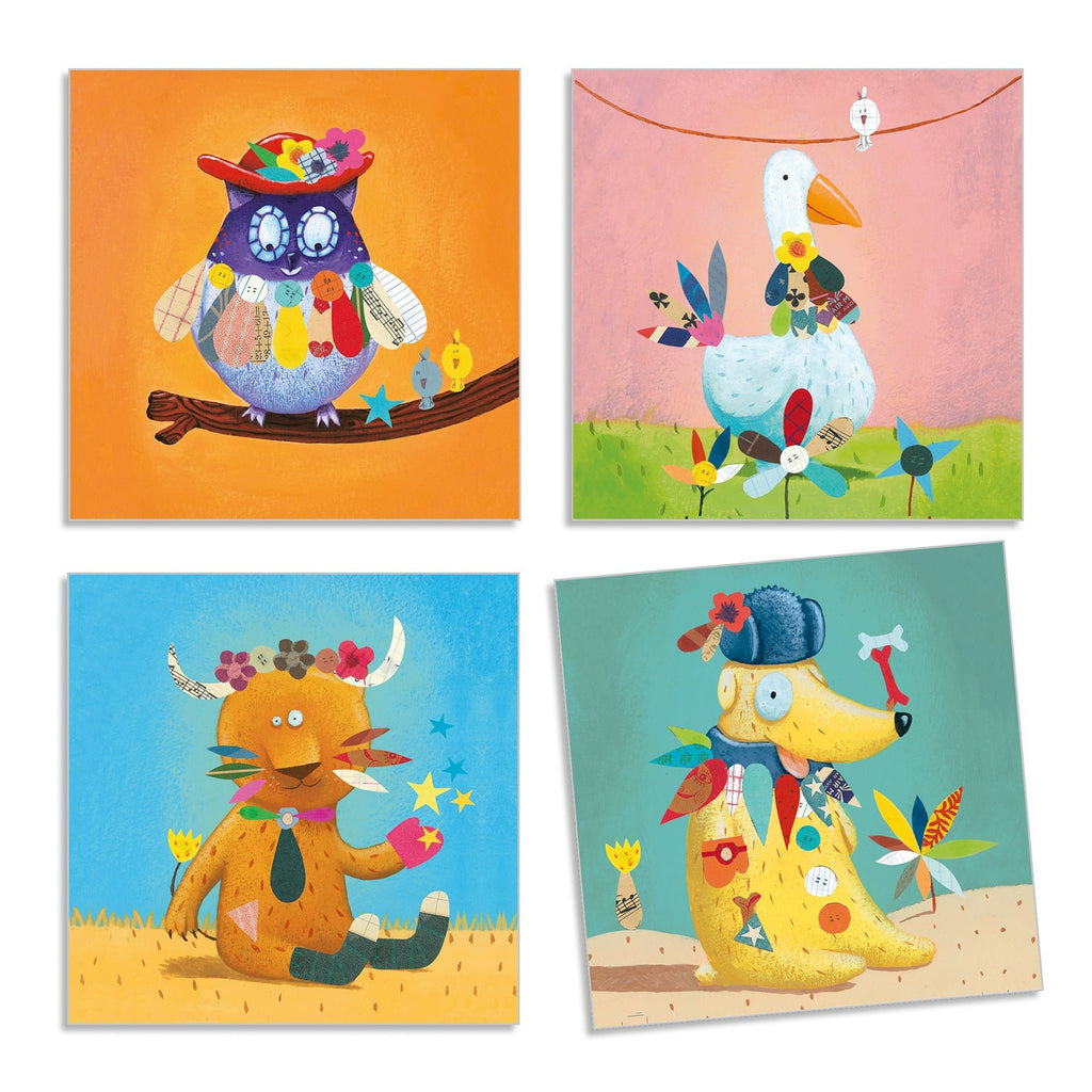 Knutselen met stickers - Dieren Maken - Stickeren Djeco - In den Olifant