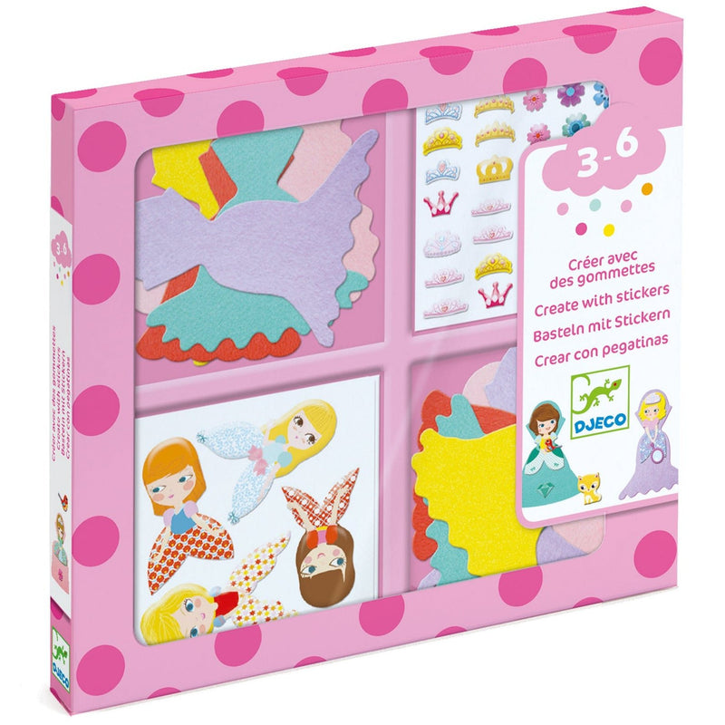 Knutselen met stickers - Ik Hou Van Prinsessen - Knutselsets Djeco - In den Olifant