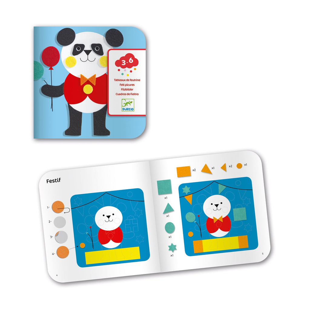 Knutselen met stickers - Zachte Viltdieren - Knutselsets Djeco - In den Olifant