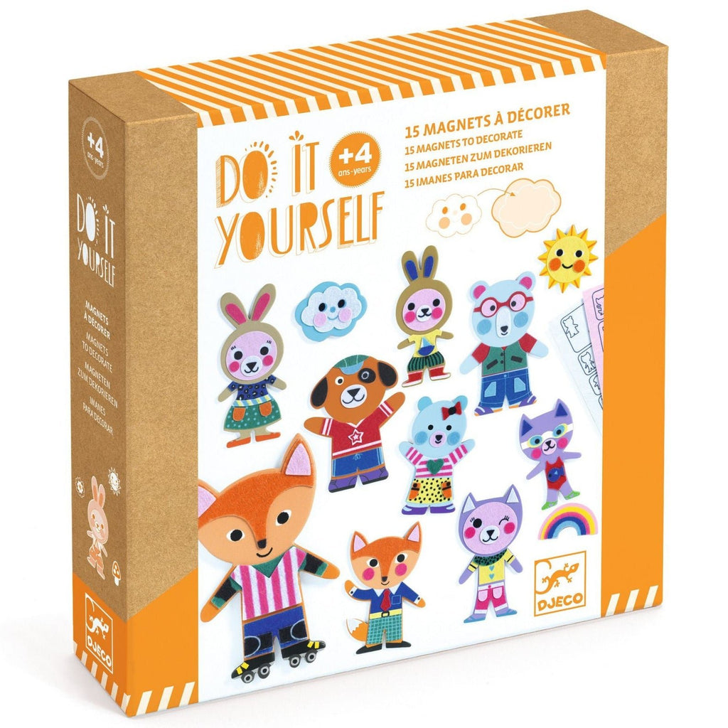 Knutselset 15 magneten om te decoreren - Funky Family - Knutselsets Djeco - In den Olifant