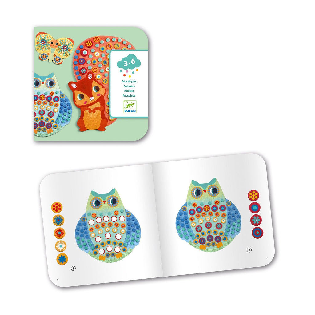 Knutselset Collage - Schattige Diertjes - Stickers en stickersets Djeco - In den Olifant