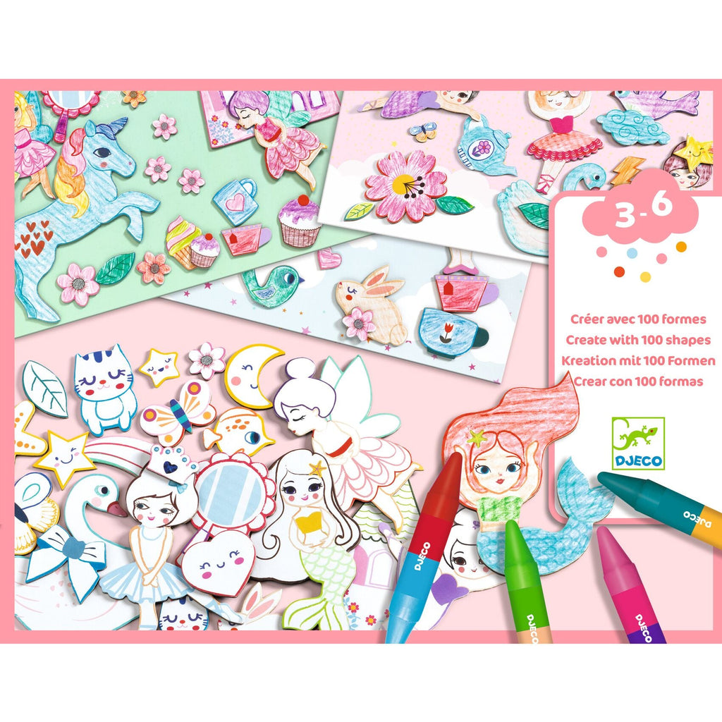 Knutselset Maak Je Wereld - Meisjes - Kleuren en tekenen Djeco - In den Olifant