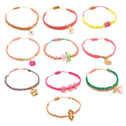 Knutselset macramé armbandjes - roze - Kralen rijgen Djeco - In den Olifant
