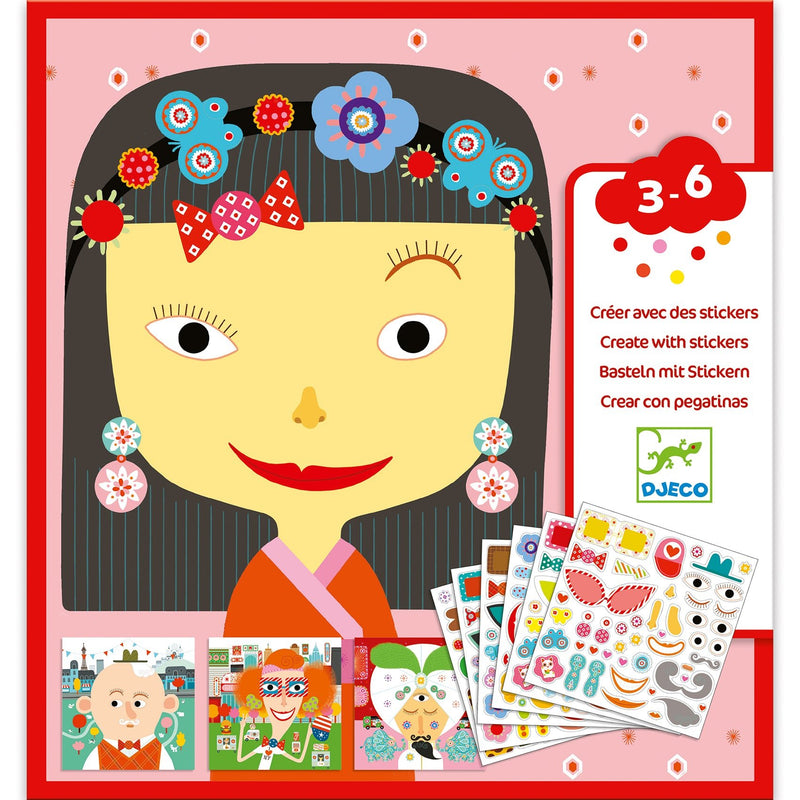 Knutselset met stickers - Allemaal Anders - Stickers en stickersets Djeco - In den Olifant